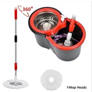 Household Cleaning Products Round
Mop, 1 Piece Mop with Bucket & 2 Mop Head &ect